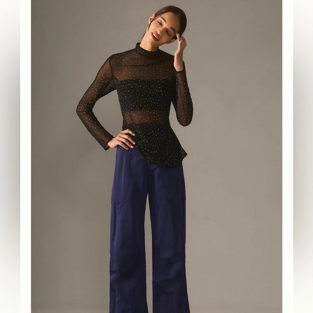 NWT Eva Franco Starlight Long-Sleeve Sheer‎ Tunic - Picture 6 of 10